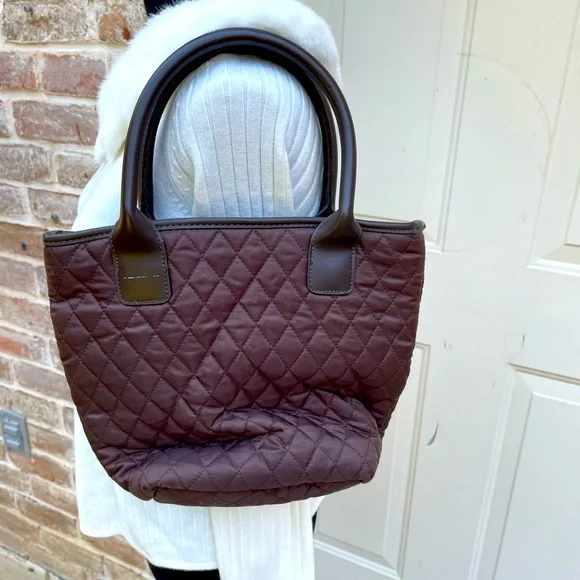 Brookstone, Brown, Tote, Quilted Design, Medium Size - Picture 2 of 6